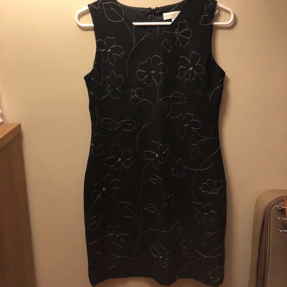 Embroidered chiffon dress